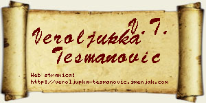 Veroljupka Tešmanović vizit kartica